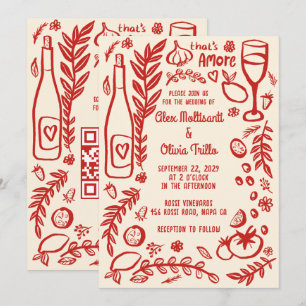 That's Amore Italienisches Essen CUSTOM QR Hochzei Einladung