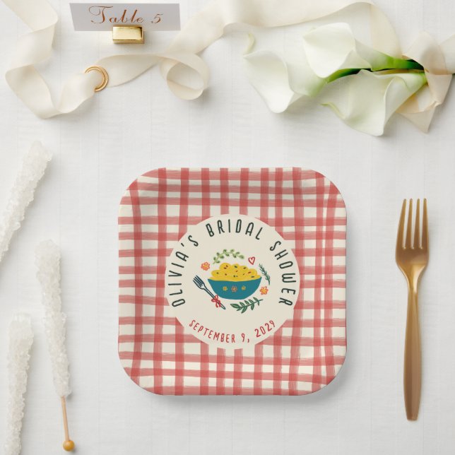 That's Amore Italienisches Essen INDIVIDUELLE BRAU Pappteller (Hochzeit)