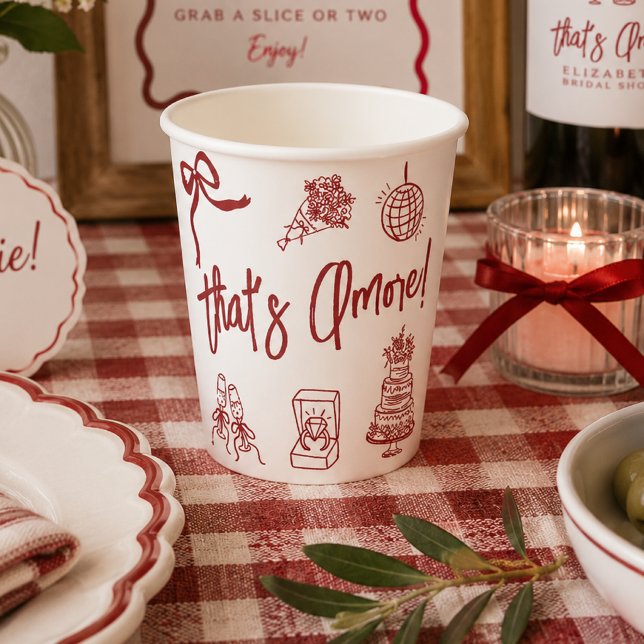That's Amore Junggesellinnen-Abschiedsparty Pappbecher (That's Amore Bridal Shower Cups)