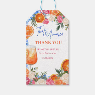Thats amore mediterranean blue tiles bridal shower geschenkanhänger