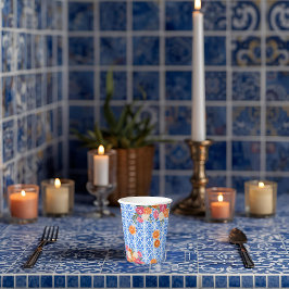 Thats amore mediterranean blue tiles bridal shower pappbecher