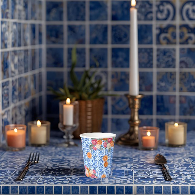 Thats amore mediterranean blue tiles bridal shower pappbecher (Von Creator hochgeladen)