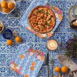 Thats amore mediterranean blue tiles bridal shower pappteller