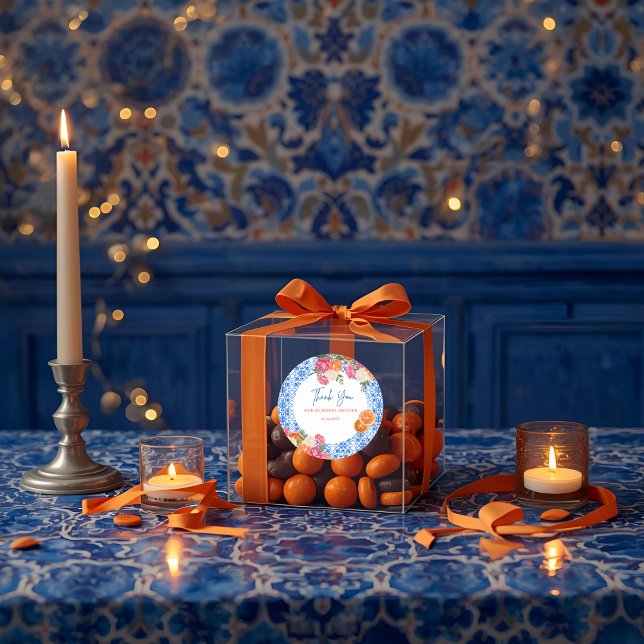 Thats amore mediterranean blue tiles bridal shower runder aufkleber (Von Creator hochgeladen)