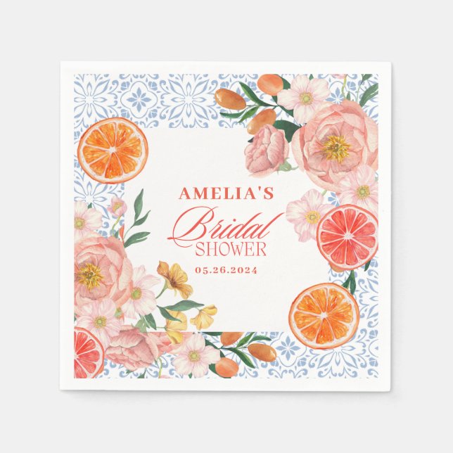 Thats amore mediterranean citrus Bridal shower  Serviette (Vorderseite)