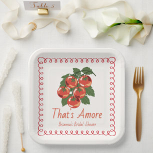That's Amore Rote Tomaten Italienische Brautparty Pappteller