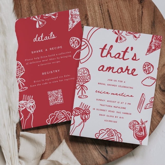 "That's Amore" Whimsical Italian Bridal Shower Einladung (Von Creator hochgeladen)