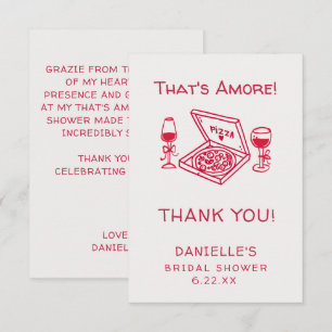 That's Amore Whimsische handgezeichnete Brautparty Dankeskarte