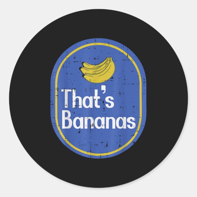 Thats Bananas Sticker Fruit Costume Halloween Men  (Devant)