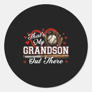 That's grandson out there women baseball grandma runder aufkleber