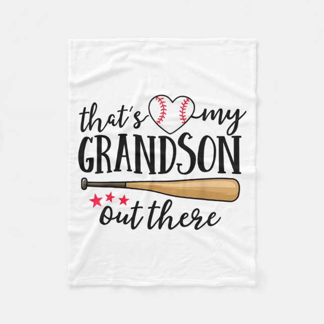 That's My Grandson Out There Baseball Grandma Squa Fleecedecke (Vorderseite)