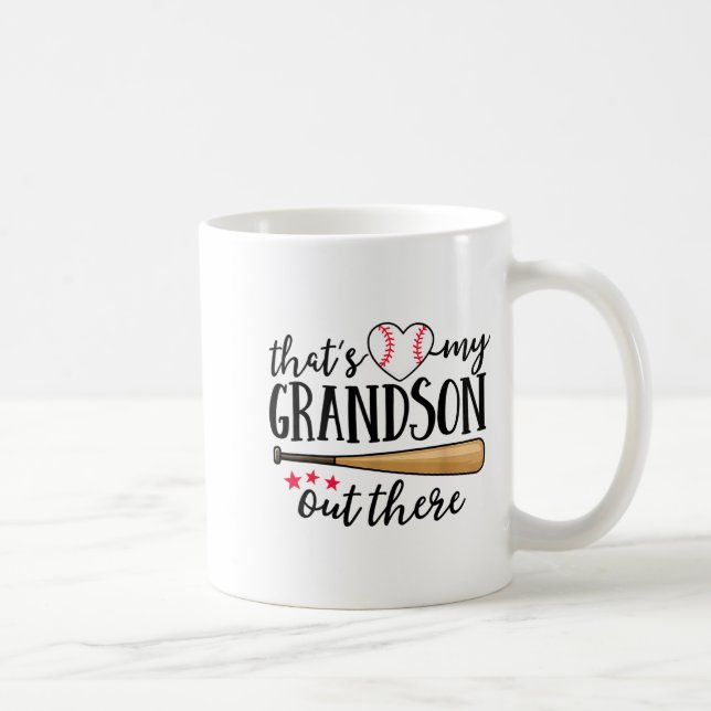 That's My Grandson Out There Baseball Grandma Squa Kaffeetasse (Rechts)