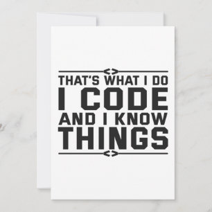 That's What i do I Code and Know Things Funny Gift Feiertagskarte