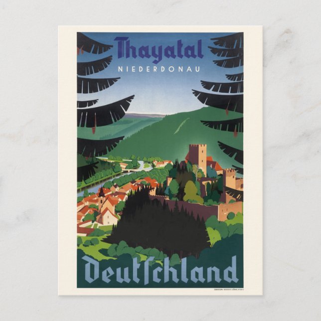 Thayatal Deutschland Vintage Poster 1939 Postkarte (Vorderseite)