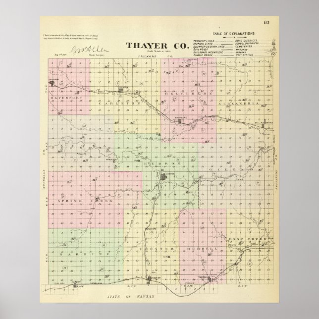 Thayer Landkreis, Nebraska Poster (Vorne)