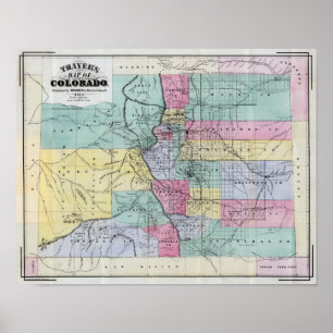Thayers Karte von Colorado Poster