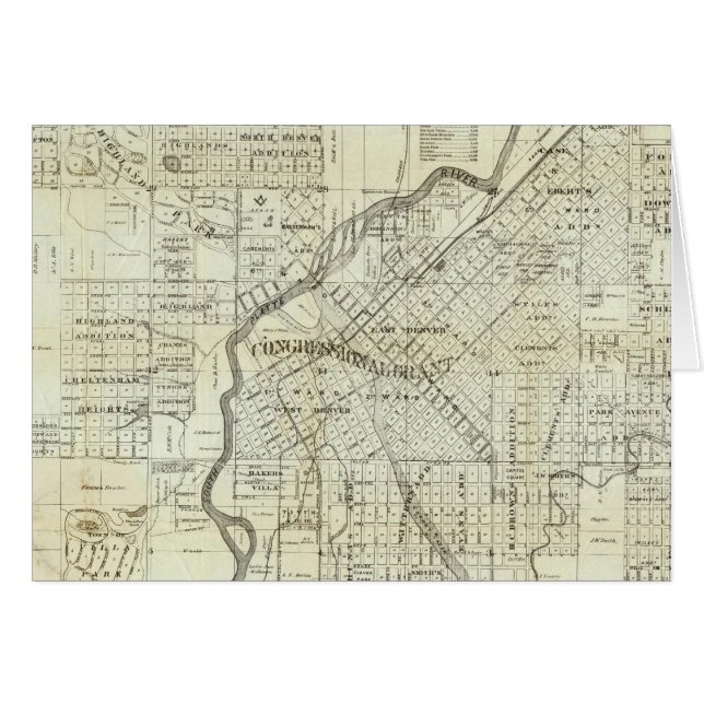 Thayers Karte von Denver Colorado (Vorderseite (Horizontal))