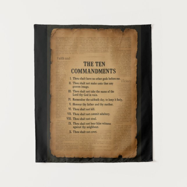 The 10 Commandments Christian Inspired Tapestry Wandteppich (Vorderseite)