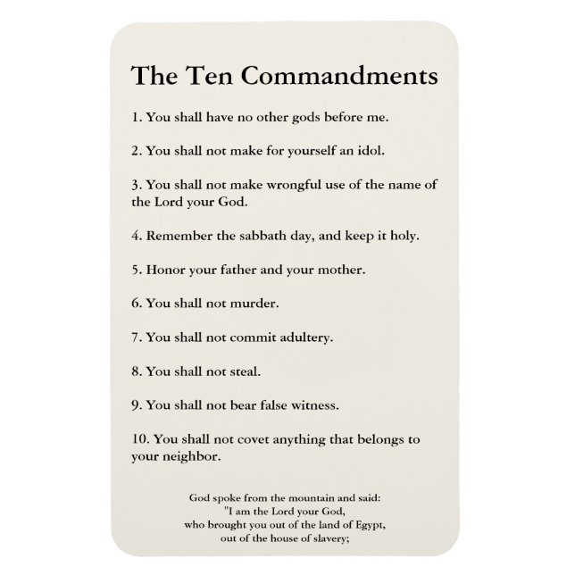 The 10 Commandments Methodist Home & Office Magnet (Vertikal)