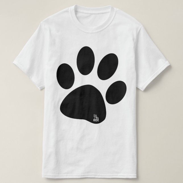 The 19th RIDE White with Black Paw T-Shirt (Design vorne)
