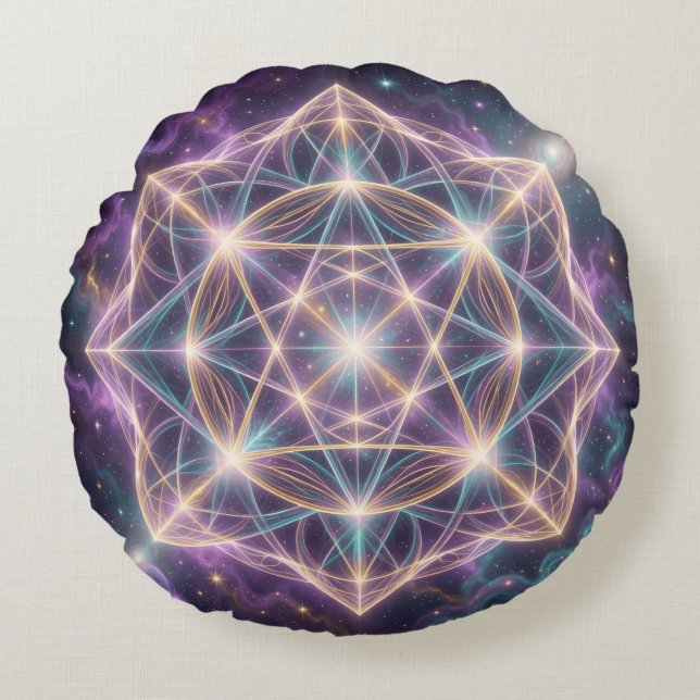 The 7 Chakras´11 Rundes Kissen (Vorderseite)