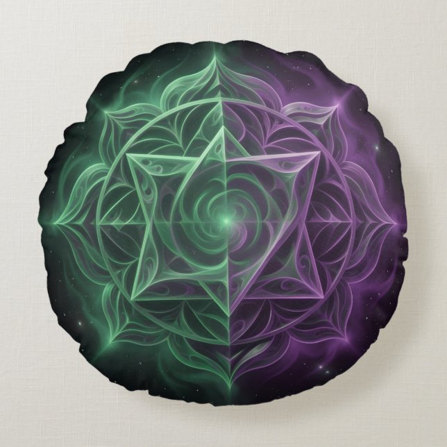 The 7 Chakras´1 Rundes Kissen (Vorderseite)