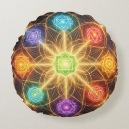 The 7 Chakras´4 Rundes Kissen