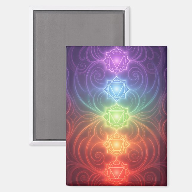 The 7 Chakras´9 Magnet (Vorderseite/Rückseite)