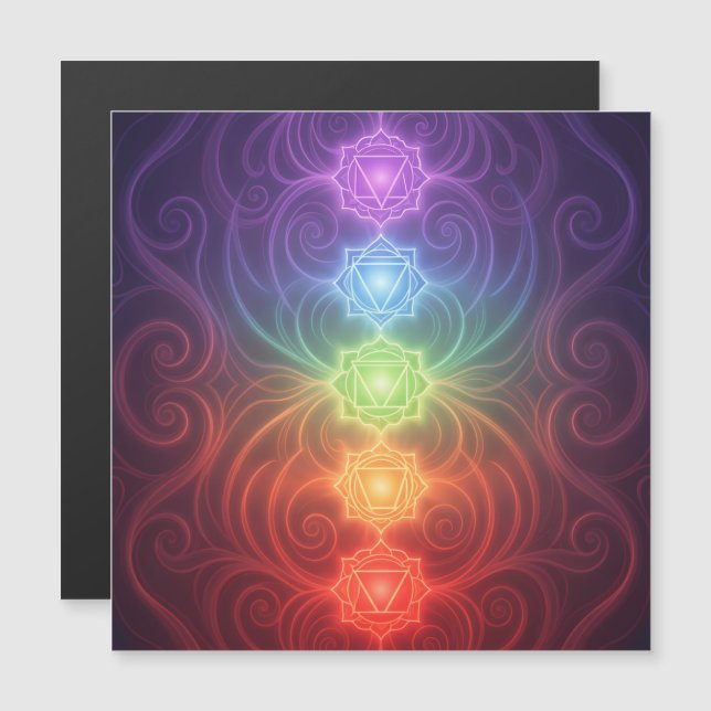 The 7 Chakras´9 Magnetkarte (Vorne/Hinten)