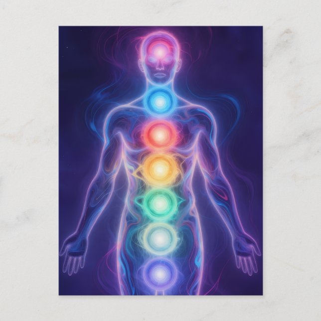  The 7 Chakras Feiertagspostkarte (Vorderseite)