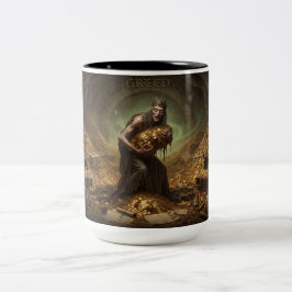 The 7 Satanic Virtues: Greed Zweifarbige Tasse