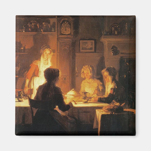 The Abend Meal, c.1900 (Öl auf Leinwand) Magnet (Vorne)