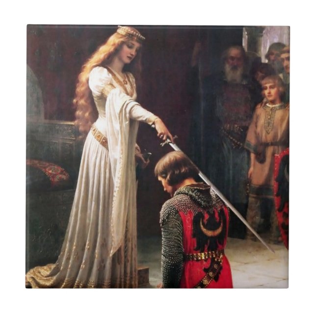 "The Accolade" Mittelalterliche Malerei von Edmund Fliese (Vorderseite)