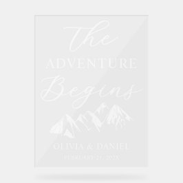 The Adventure Begins Personalized Wedding Welcome Acrylschild