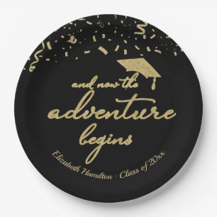 The Adventure fängt Gold Foil Graduation Party an Pappteller
