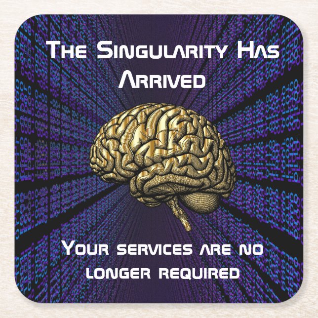 The AI Singularity Has Arrived Rechteckiger Pappuntersetzer (Vorderseite)