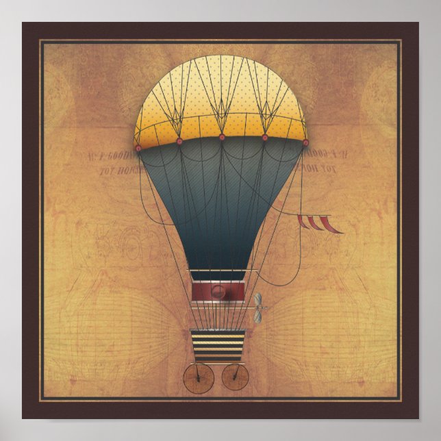 The Airship Abeelle Steampunk Flying Machine Poster (Vorne)