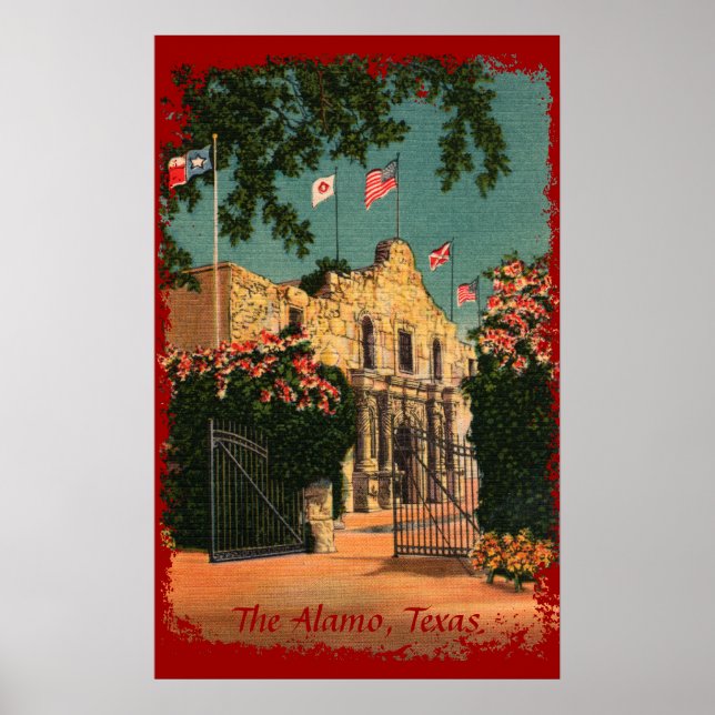 The Alamo Vintage Texas Poster (Vorne)