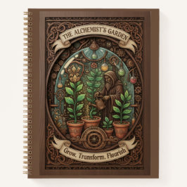 The Alchemist's Garden 3D Wood Carved Fantasy Notizbuch