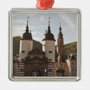 The Alte Brucke in Old Town, Heidelberg, Deutschla Silbernes Ornament
