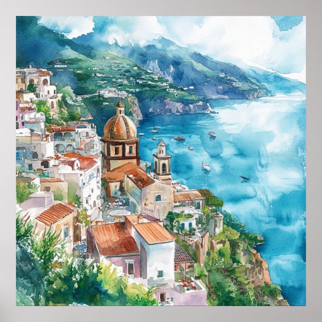 The Amalfi Coast, Italy Poster (Vorne)