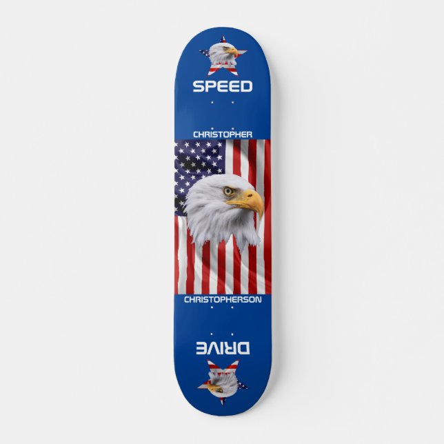 The American Flag, Stunning Eagle Patriotic Skateboard (Vorne)