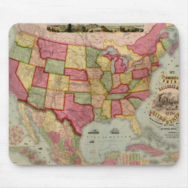 The American Gewerkschaft Railroad Map of the USA, Mousepad (Vorne)