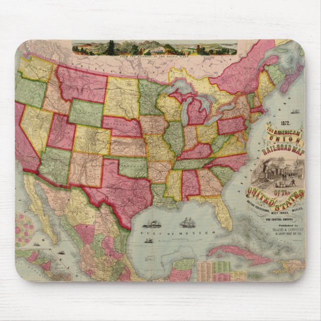 The American Gewerkschaft Railroad Map of the USA, Mousepad (Vorne)