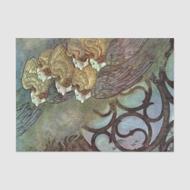 "The Angels" von Edmund Dulac Seidenpapier (Vorderseite)
