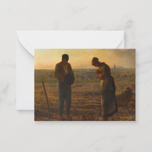 The Angelus, 1857-1859 von Jean-Francois Millet Mitteilungskarte (Vorderseite)