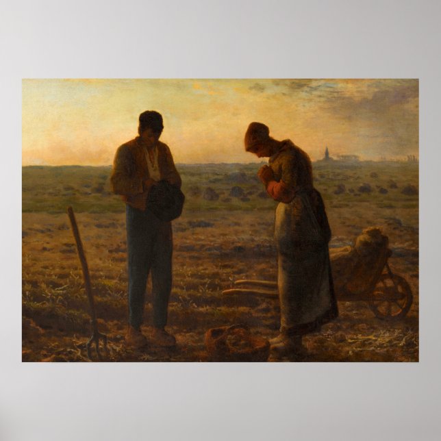 The Angelus, 1857-1859 von Jean-Francois Millet Poster (Vorne)