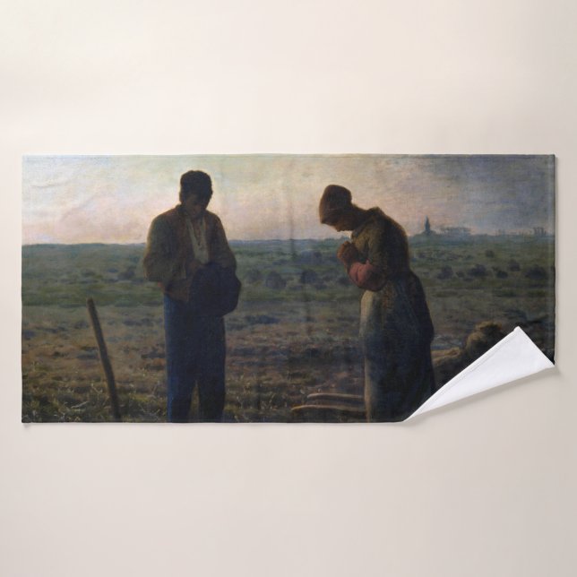 The Angelus, Jean-Francois Millet, 1857-1859 Badehandtuch (Badehandtuch)