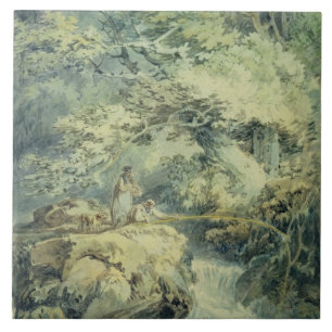 The Angler, 1794 (mit Grafit auf Papier) Fliese