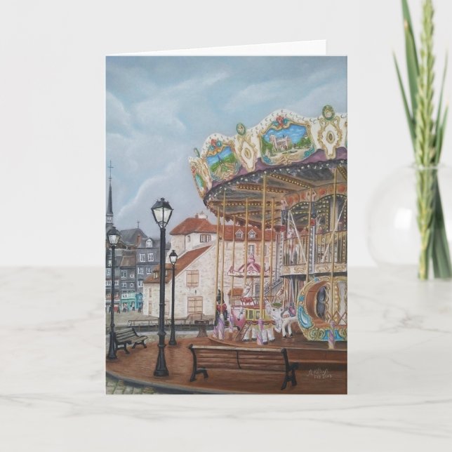 The Antique Carousel in Honfleur, Norandy, Frankre Karte (Vorderseite)